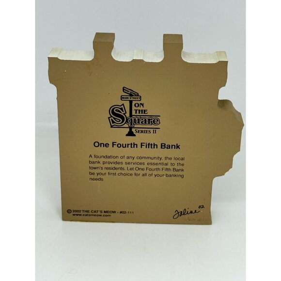 VTG Cat's Meow Village 2002 #02-111 One Fourth Fifth Bank Wood Shelf Sitter - Picture 3 of 7